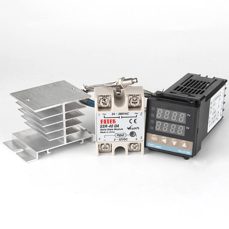 Thermostat REX-C100 PID Temperature Control Set Thermocouple + 40DA Solid State Relay +Radiator Temperature Sensing Package Set