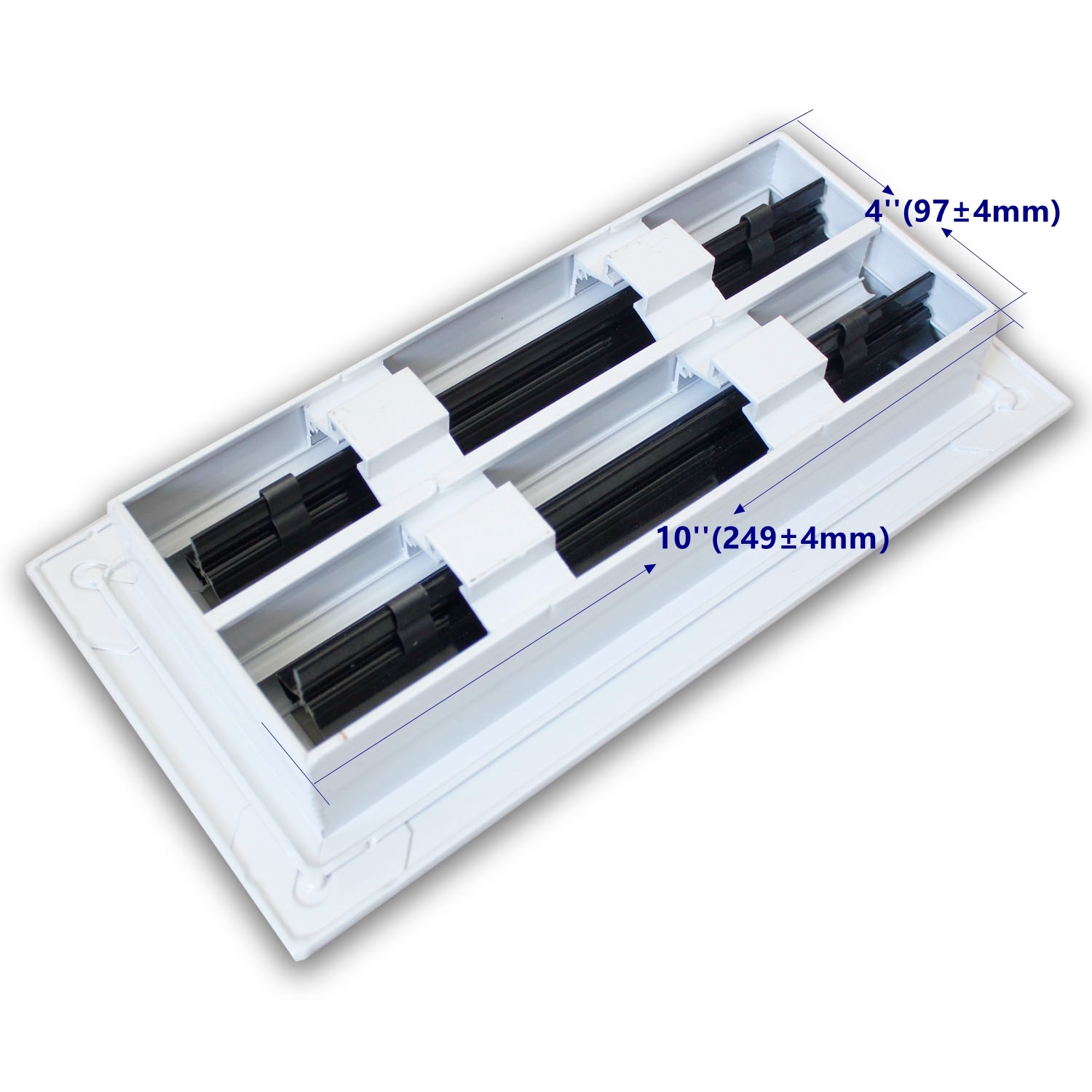 Modern AC Vent Cover 10x4 White Aluminum Alloy Plastic Air Register Grille for Ceiling Walls Floors Square Shape for Office Use - Image 5