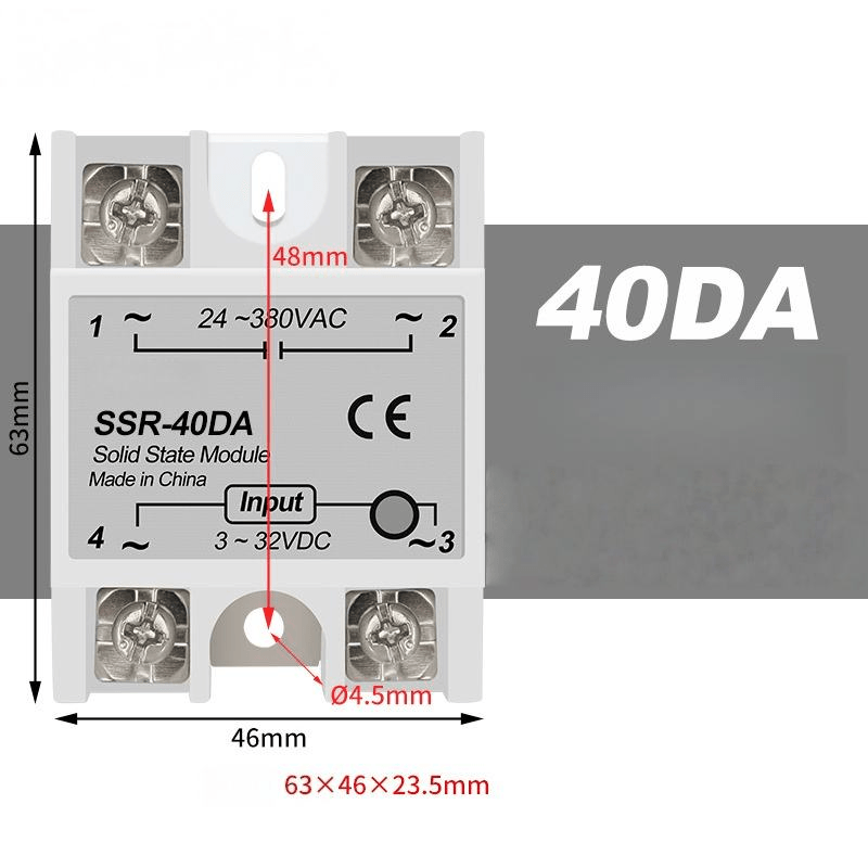 220V AC Solid-state Relay Small Single-phase 40A DC Control AC Module SSR-40DA 10A25A60A100A DC/AC DDAA Relay 24V 220V - Image 5