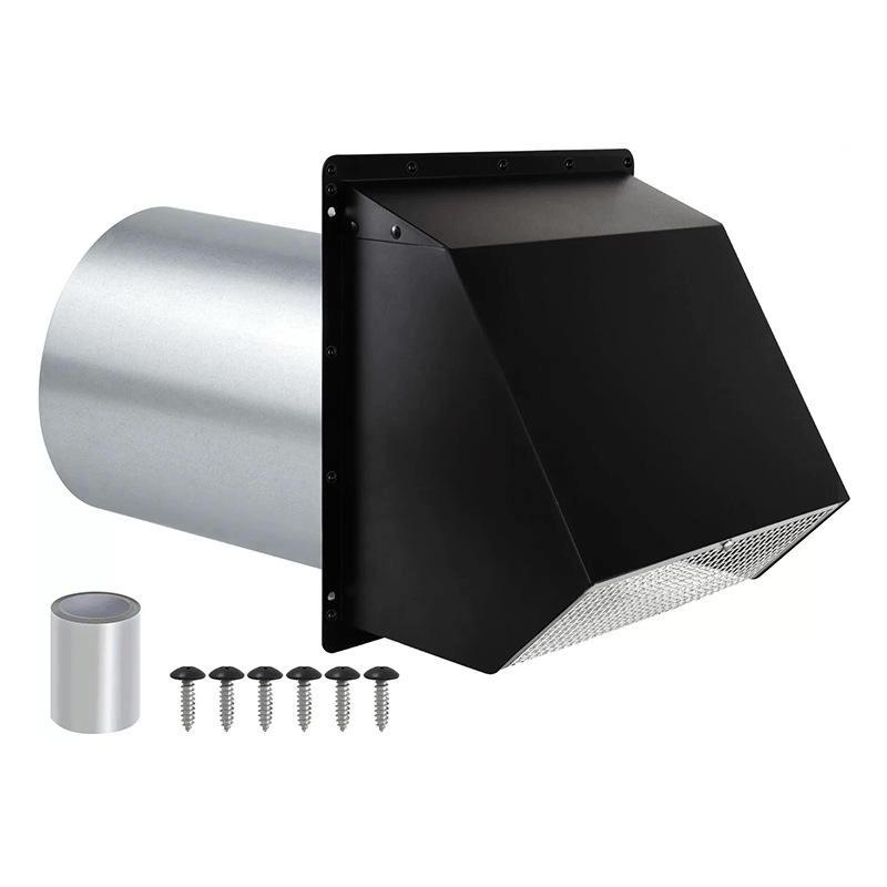 6 Inch Wall Vent with Screen Damper Outdoor Dryer Venter Wall Exhaust Vent for House Ventilation Air Exhaust Galvanized Steel