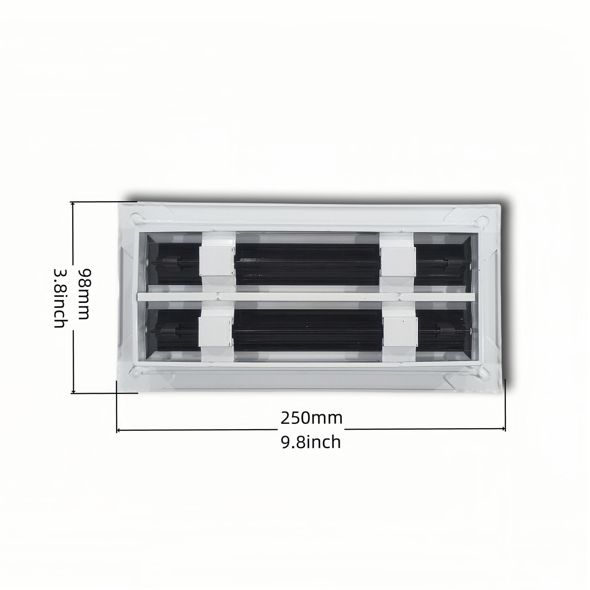 Modern AC Vent Cover 10x4 White Aluminum Alloy Plastic Air Register Grille for Ceiling Walls Floors Square Shape for Office Use - Image 3