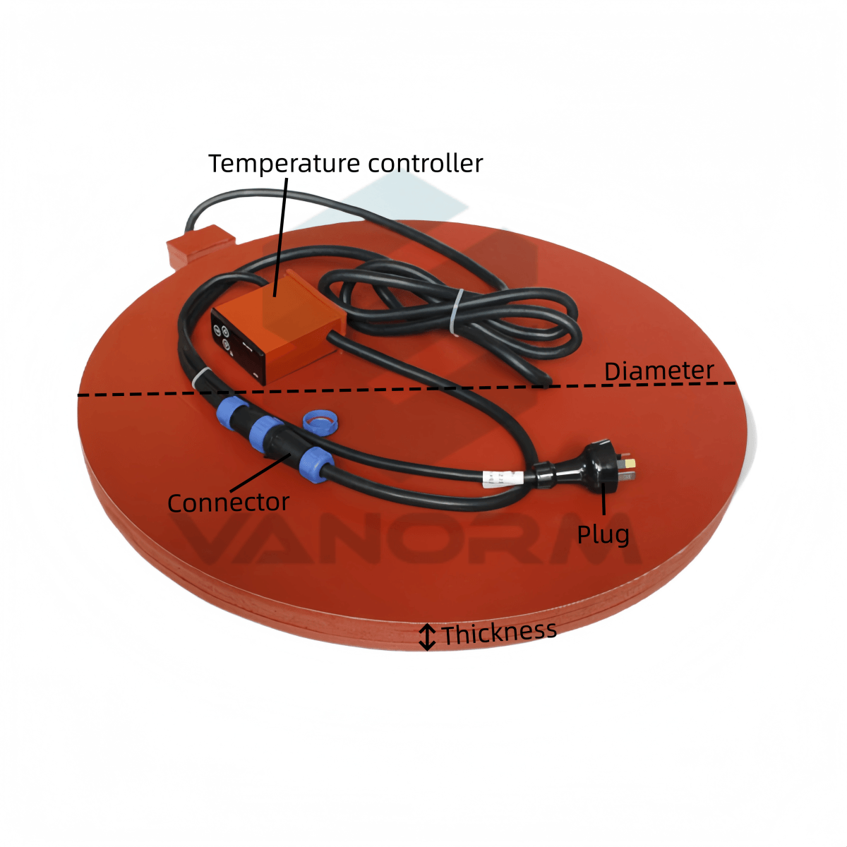 Round Electric Heating element Drum Base Heater Barrel Bottom Silicone Heating Plate Material Insulation Silicone Rubber Heater - Image 5
