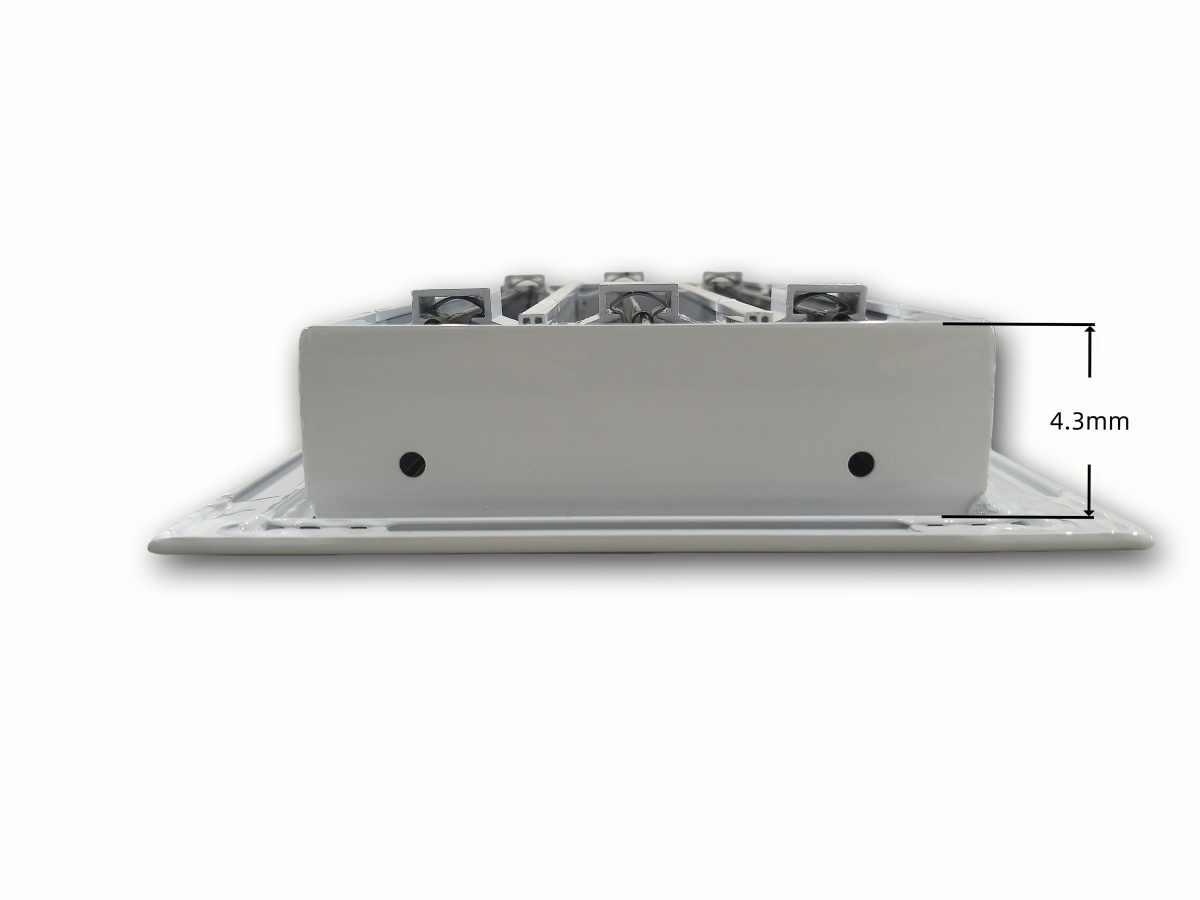 Modern AC Vent Cover 14x6 White Aluminum Alloy Plastic Air Register Grille for Ceiling Walls Floors Square Shape for Office Use - Pilt 2