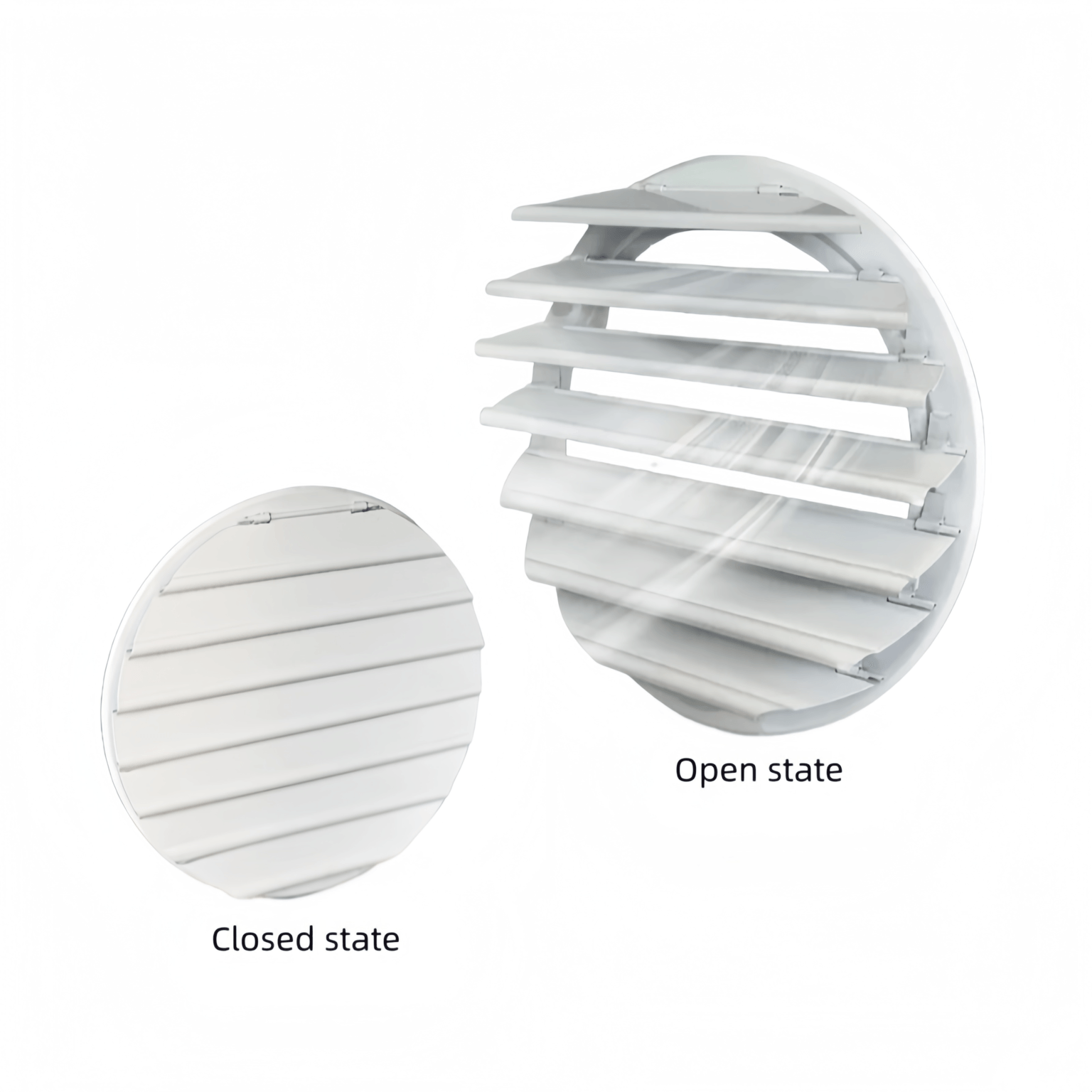 Aluminum Circular Axial Flow Fan Louvre air Outlet Self-closing Louvre ...