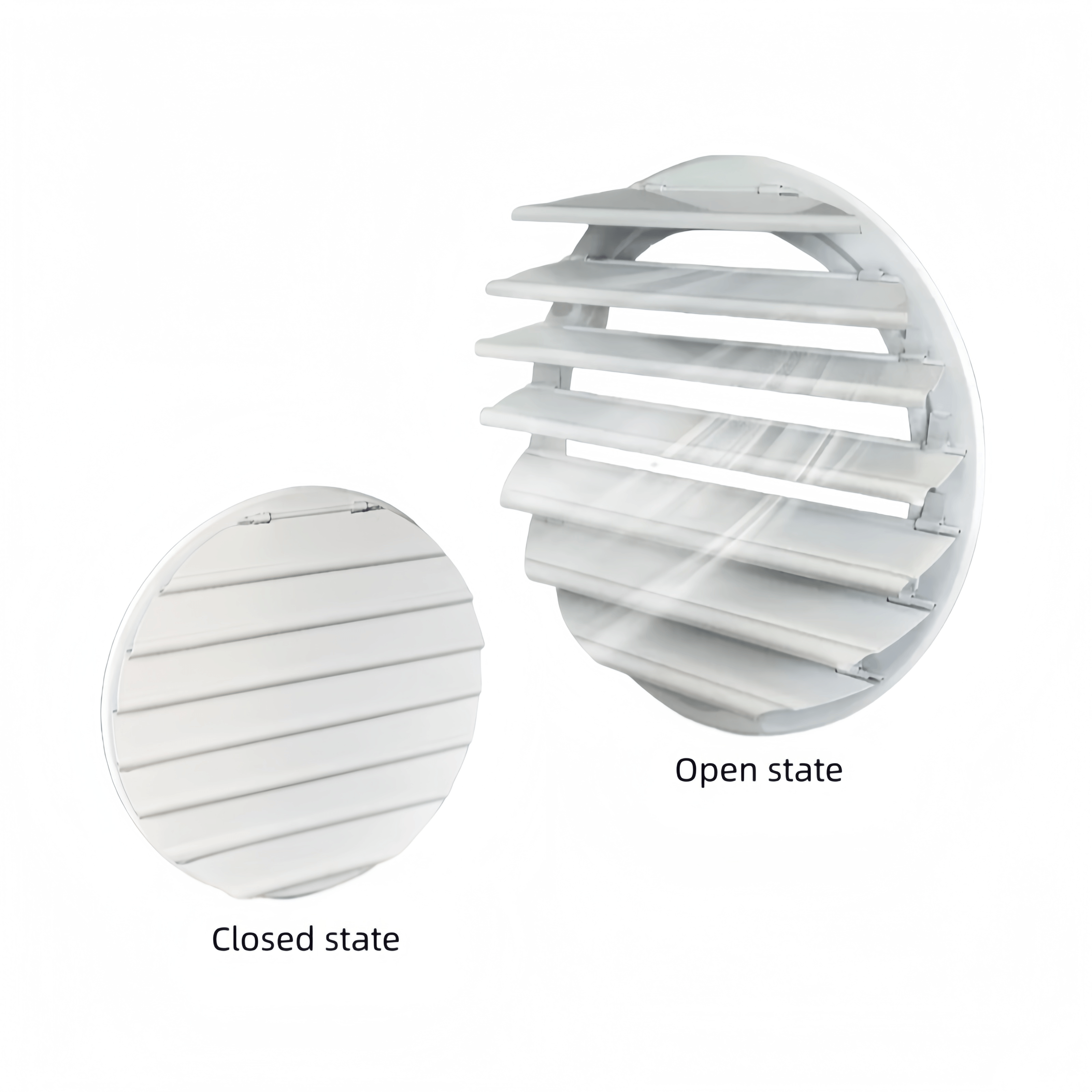 Aluminum Circular Axial Flow Fan Louvre air Outlet Self-closing Louvre Outdoor Rainproof and Return air Inlet protection Cover