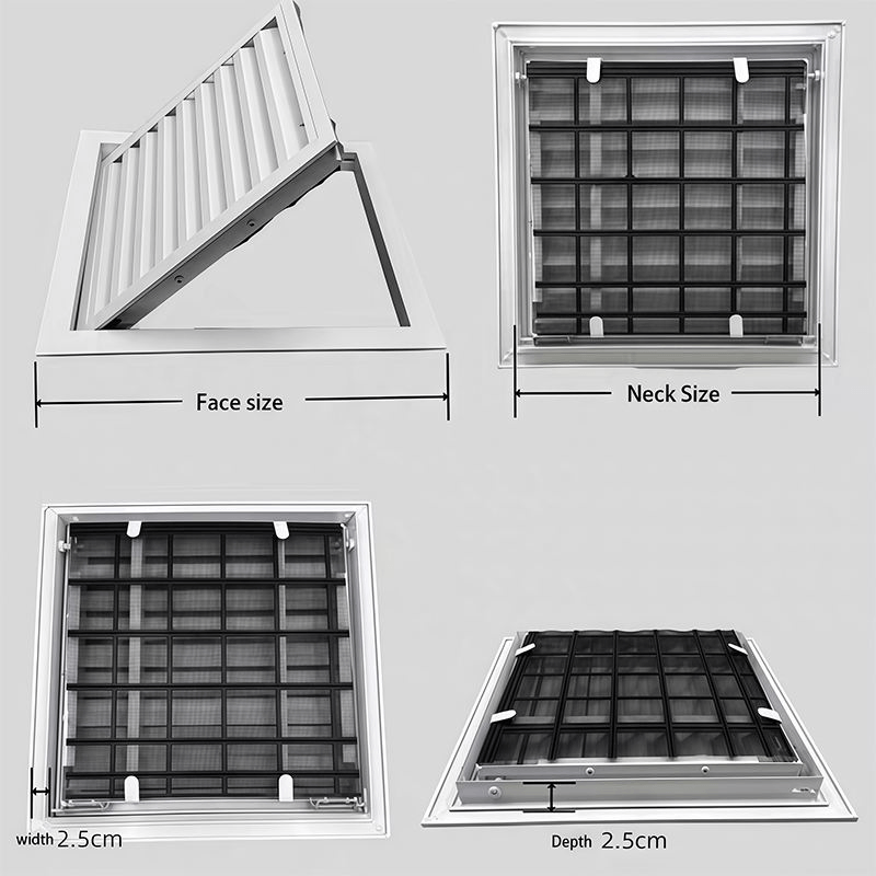 250*250mm Louvre Universal Aluminum Alloy Access Panel Inspected Opening Finished Ceiling Door Hinge Type Register & Grille - Image 5