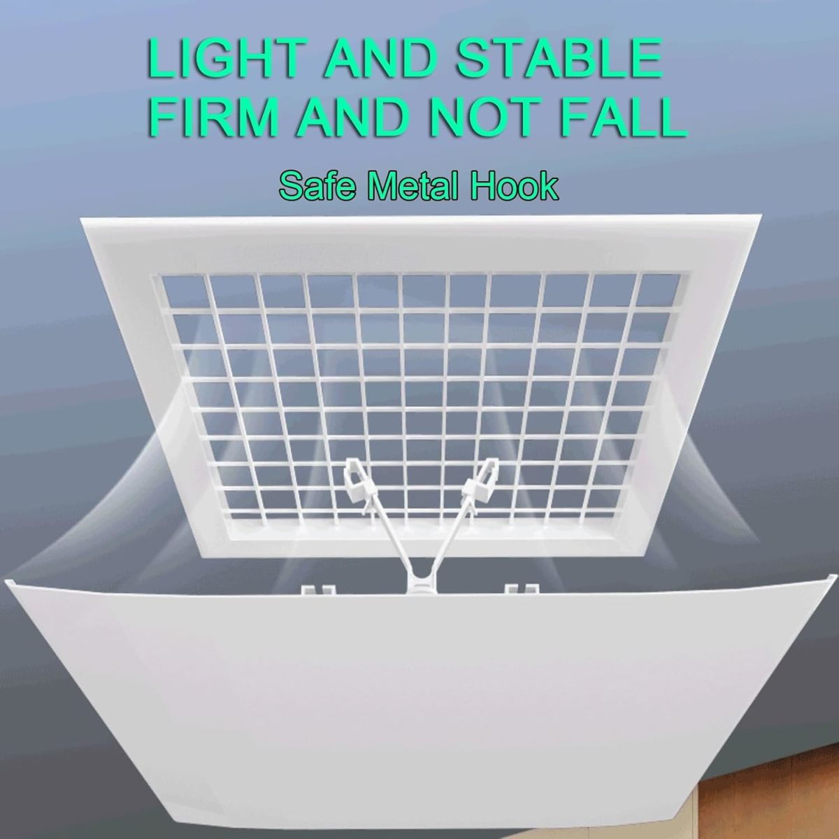 Steel Durable Adjustable Reusable Heat Drop Ceiling Vents RV Home HVAC AC Registers Air Conditioner Deflector Modern - Imagem 6