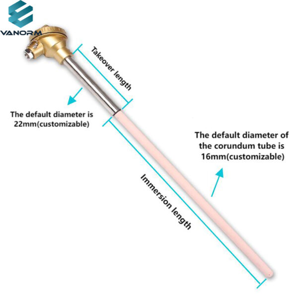 Platinum-Rhodium S-Type Thermocouple WRP130 B Scale Ceramic Thermocouple Temperature Measurement up to 1600 OEM & ODM Supported