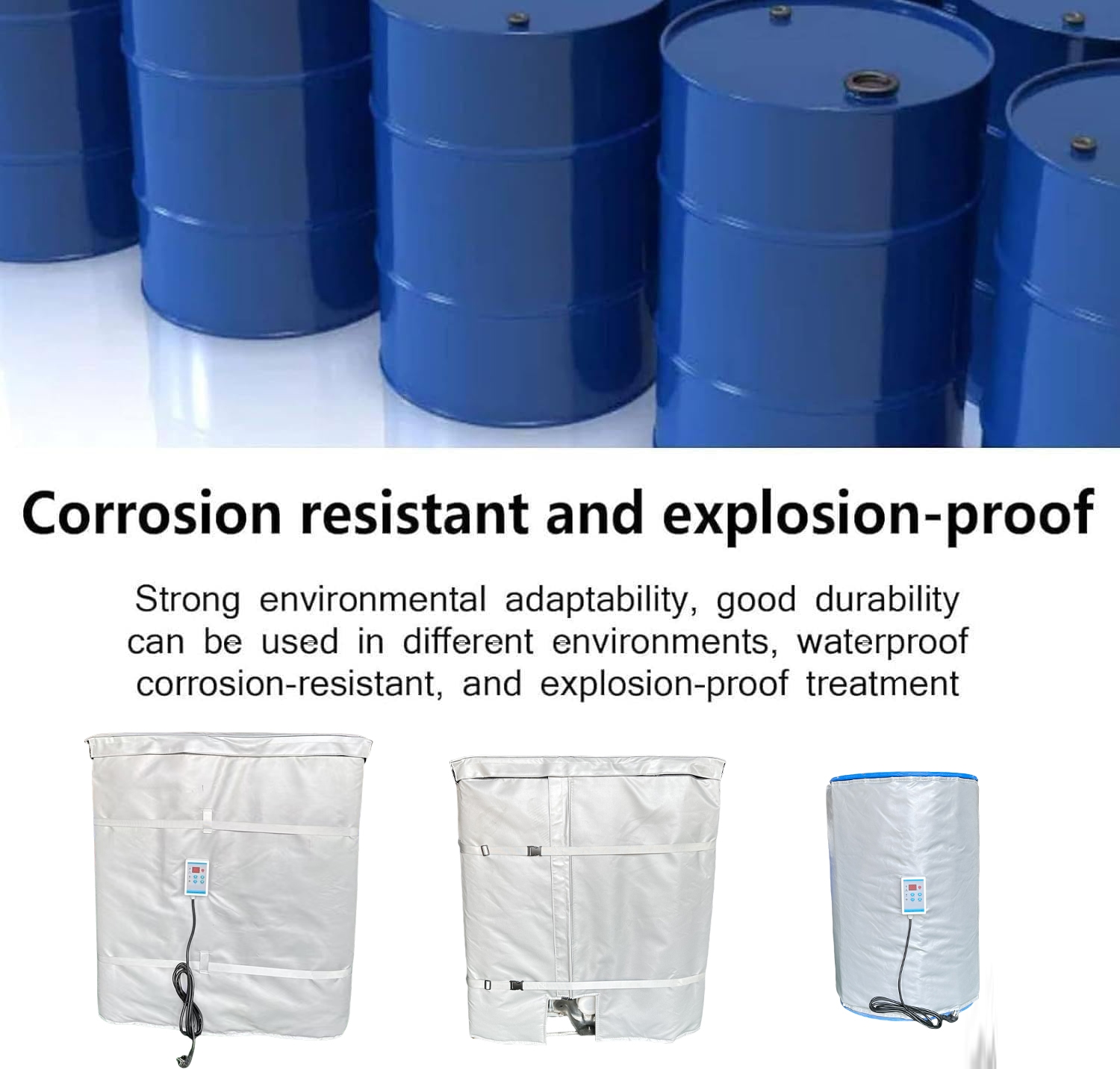 1000L Insulated Thermostat Jacket for Oil Drum Heaters IBC Heating Equipment - Image 6