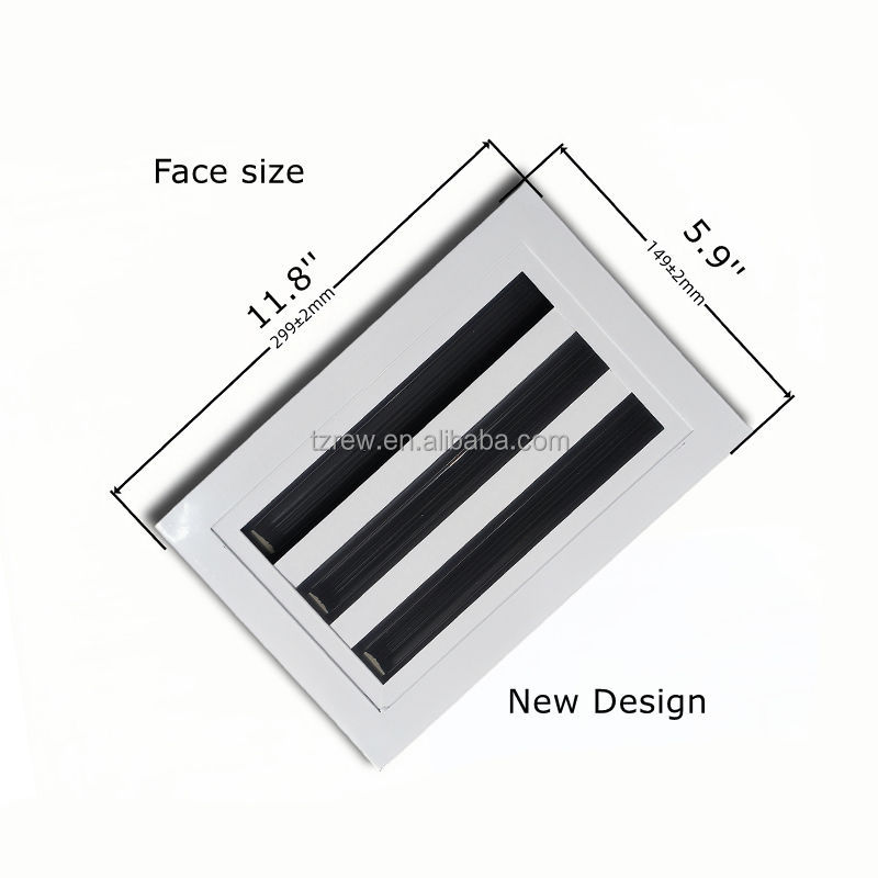 Modern 10x6 White Aluminum Alloy AC Vent Cover Decorative Square Air Diffuser with Standard Linear Slot for Home Office - Bild 3