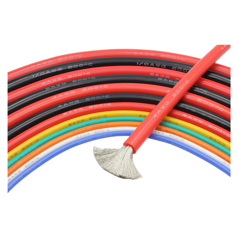-60-200C 600V 6 Awg Ultra Flexible Electric Silicone Rubber Wire 0.08mm Tinned Cooper Wire Heat Resistant Heating Equipment
