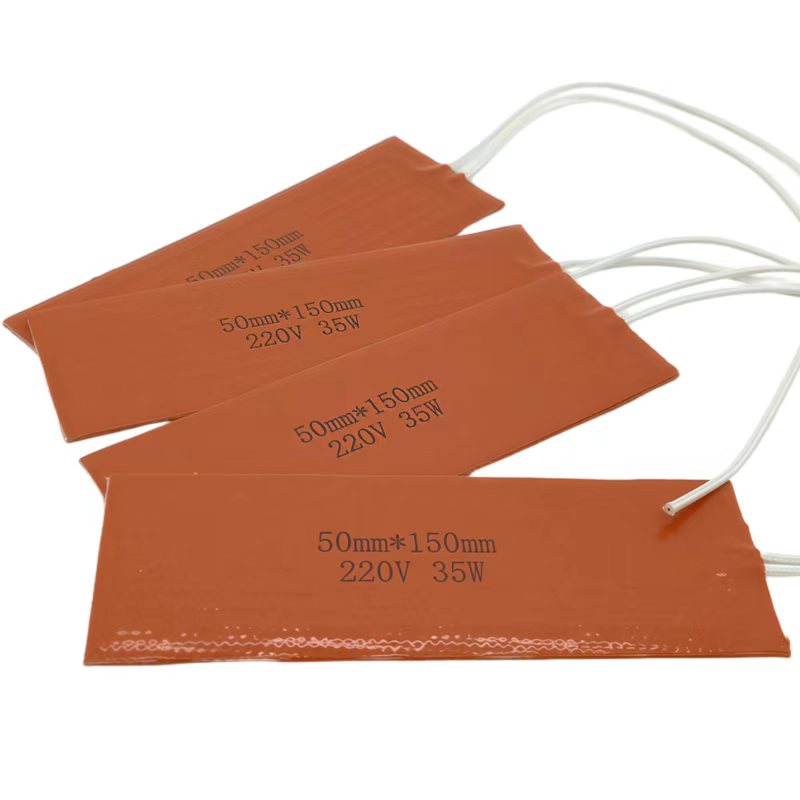 4 Pcs 220V 35W 50*150mm Industrial Flexible Silicone Rubber Heater Mat Efficient Silicone Heating Pad for Equipment