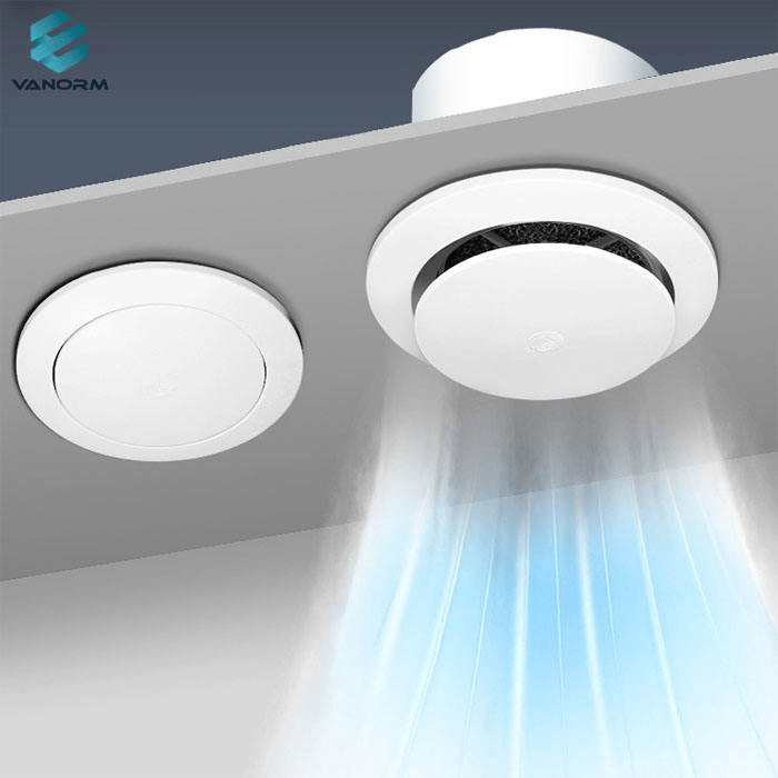 ABS Circular Press-Type Indoor Adjustable Air Conditioning Outlet Fresh Air Inlet Exhaust Filter Noise Reduction for Office Use - Image 2