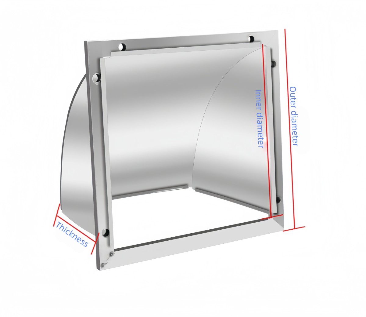 Square Vent Stainless Steel Wall-Mountable Range Hood Air Outlet Exhaust Kitchen Vent Windscreen Rain Cover Registers Grilles - Image 5