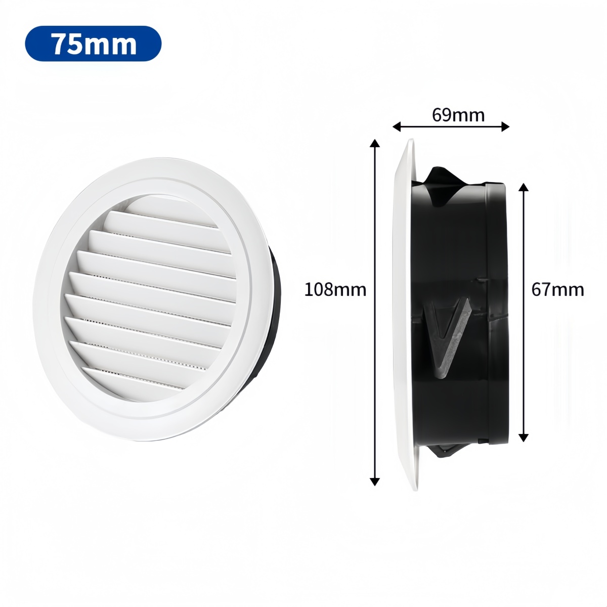 Modern Round ABS Plastic Disc Valve Louver Cover HVAC Ventilation Wall and Ceiling Fresh Air Outlet for Office Use - Pilt 3