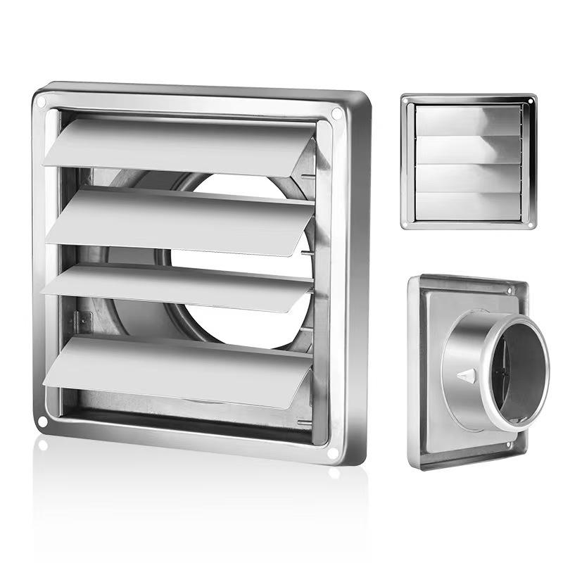 Modern Movable Louvered Bathroom Exhaust Fan Stainless Steel Grating Square Rainproof Ventilation Louvers Exterior Air Intake - 영상 4