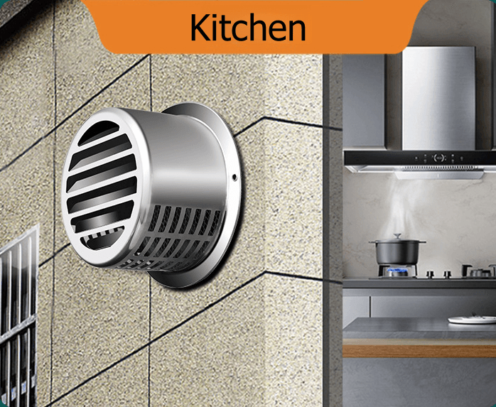 Modern Stainless Steel Rainproof Hood Ventilation Opening Air Exchange Range Hood Exhaust Fan with Exterior Outlet - Imagine 5