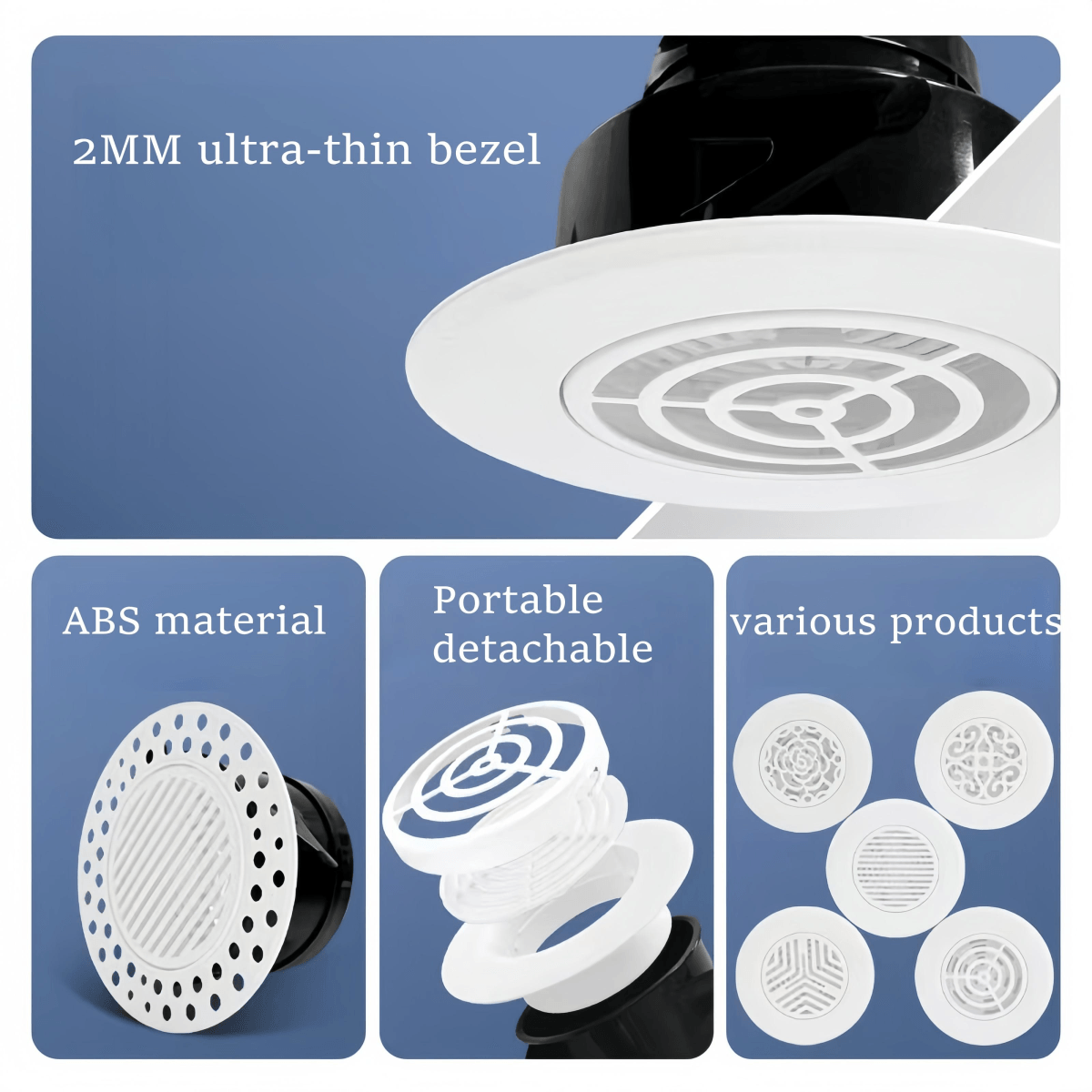 MUD-IN New Frameless Design Air Intake Simple Compact with Circular Shape Embedded Supply Return Air Vents Made Aluminum Alloy - Immagine 4