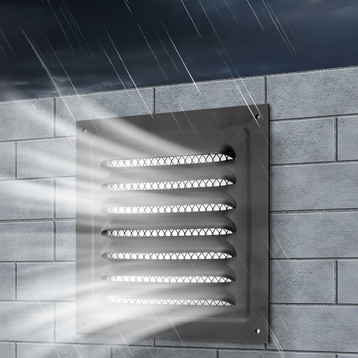 Modern Stainless Steel Rainproof Window Exhaust Hood Heat Dissipation Louvre Outlet for Office Ventilation Registers Grilles Use - Image 2