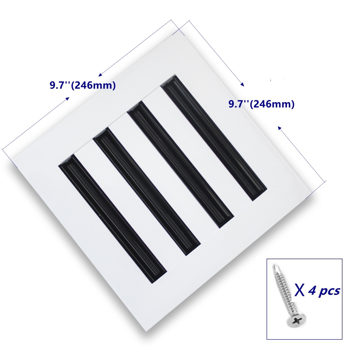 Contemporary 8x8 Aluminum Alloy Linear Air Vent Modern HVAC Systems Register with 4 Slots for Office Heating - Image 3