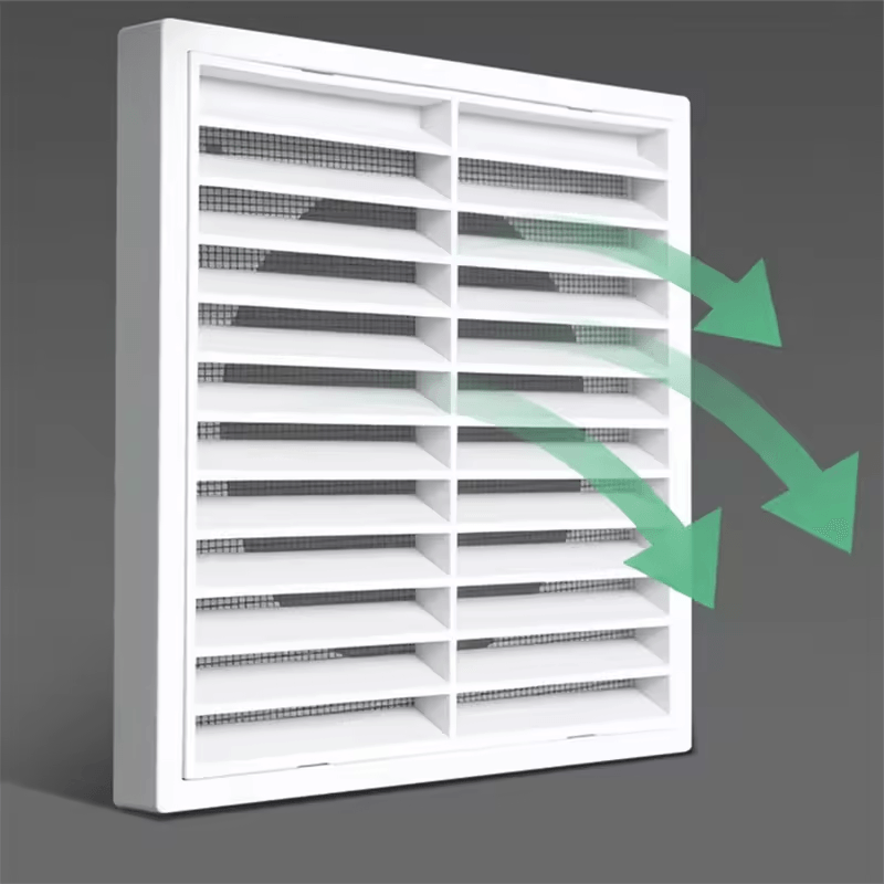 Modern Square Plastic Pipe Rainproof Air Vent Hood and Outlet Cover Sleek Opening Grille for Bathroom with Sleek Design - Imagem 2