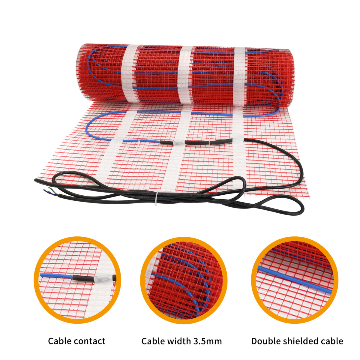 220V Home Use Flexible Electric Underfloor Heating Mat 150/200W/square Meter Glass Fiber Heat Element Heating Equipment - Image 3