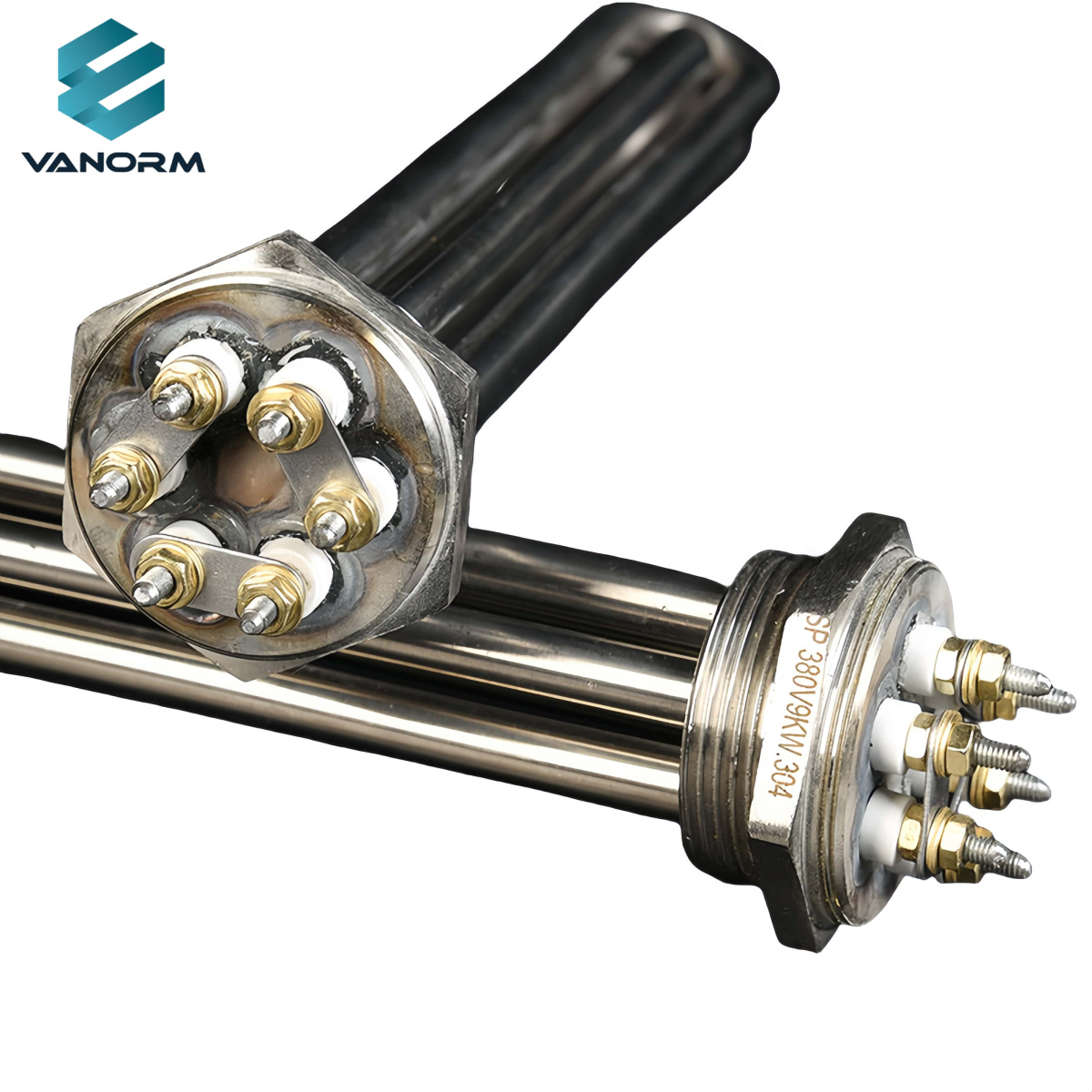 DN40 DN50 Immersion Heater 220 380V Electric Heating Tube SS304 Heating Rod Thermal Oil Water Silicone Material for Industries - Image 3