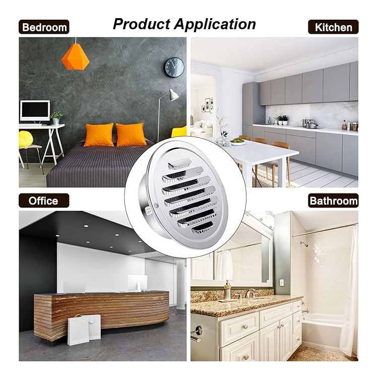 4 Inch Stainless Steel Air Outlet Vents Round Soffit Vents Dryer Vent Cover Louver Grille Cover Ducting Air Ventilation - 画像 5
