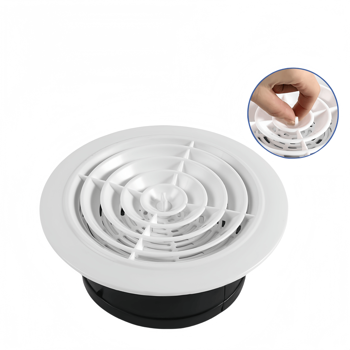White Inline Wall Air Vent Thicker Plastic Ducting Ventilation Exhaust Grille Cover Wall Vent Outlet Screen Mesh Hood
