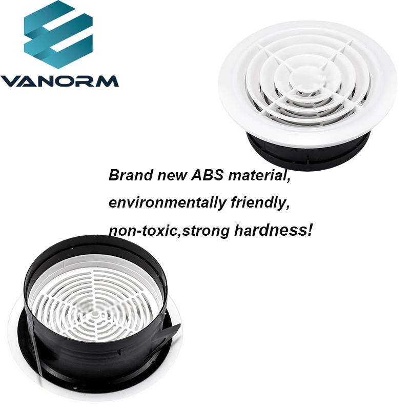 White Inline Wall Air Vent Thicker Plastic Ducting Ventilation Exhaust Grille Cover Wall Vent Outlet Screen Mesh Hood - Imagen 5