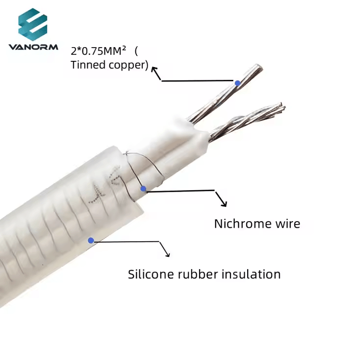 25/30/40/50/60W/M Waterproof Silicone Rubber Insulated Heating Cable Constant Power Heating Equipment - Image 2