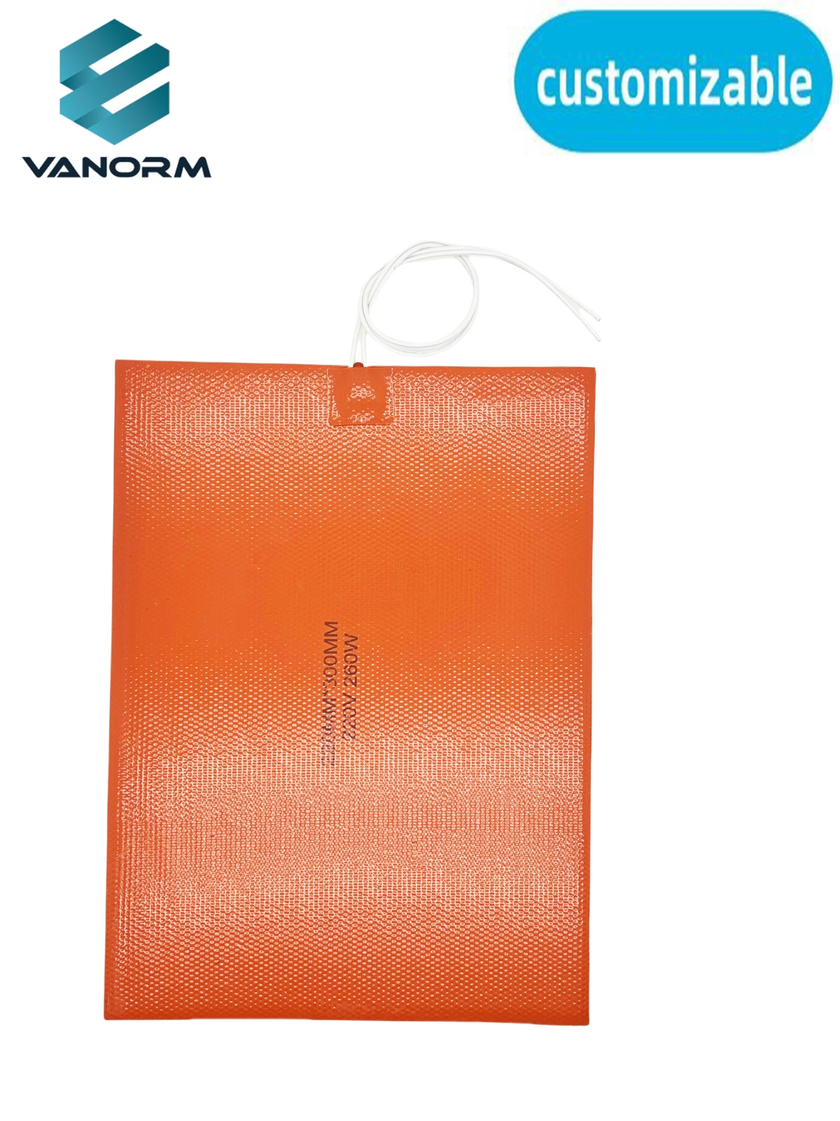 Customized 220V 260W Flexible Silicone Rubber Heater Pad 220*300mm with Glue for Heating Equipment - Image 4