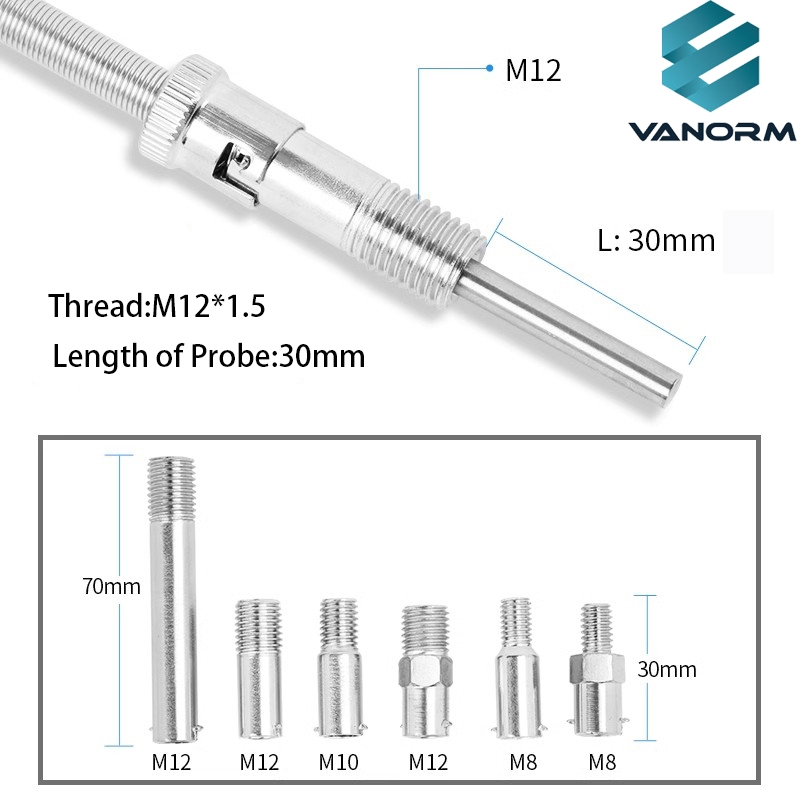 WRNT178 K-Type Thermocouple Probe M8 Threaded Temperature Sensor PT100 Thermal Resistance Thermal Measurement Wire Instrument - Image 4