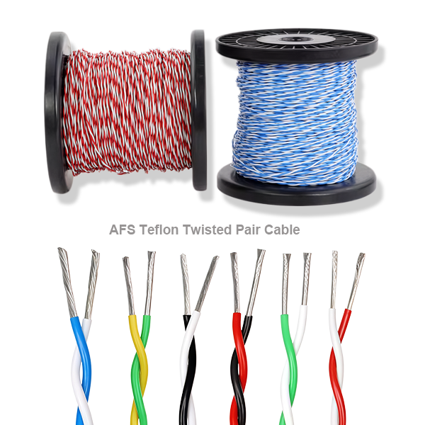 AFS Teflon High-temperature Resistant Wire 0.12 /0.2 /0.35 /0.75/1.5 square 2-core Tinned Twisted Pair Wire signal Wire -60+200℃