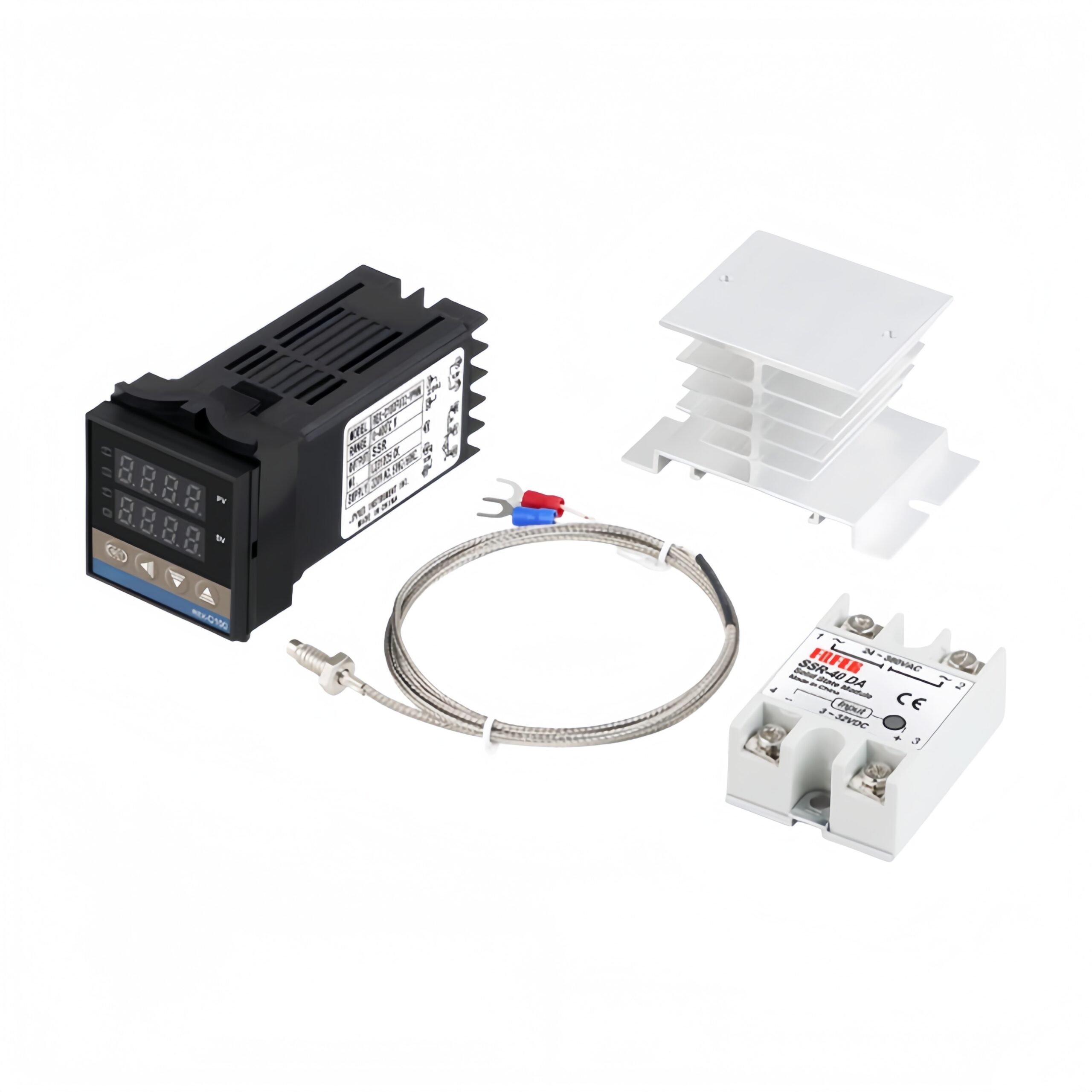 Thermostat REX-C100 PID Temperature Control Set Thermocouple + 40DA Solid State Relay +Radiator Temperature Sensing Package Set