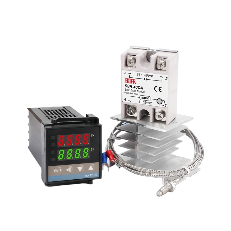 Thermostat REX-C100 PID Temperature Control Set Thermocouple + 40DA Solid State Relay +Radiator Temperature Sensing Package Set - Image 2