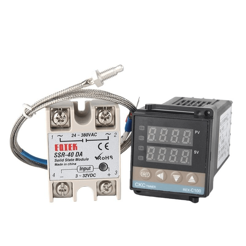 VANORM Thermocouple + 40DA Solid State Relay + Radiator Temperature Sensing Package Thermostat REX-C100 PID Temperature Control - Image 3