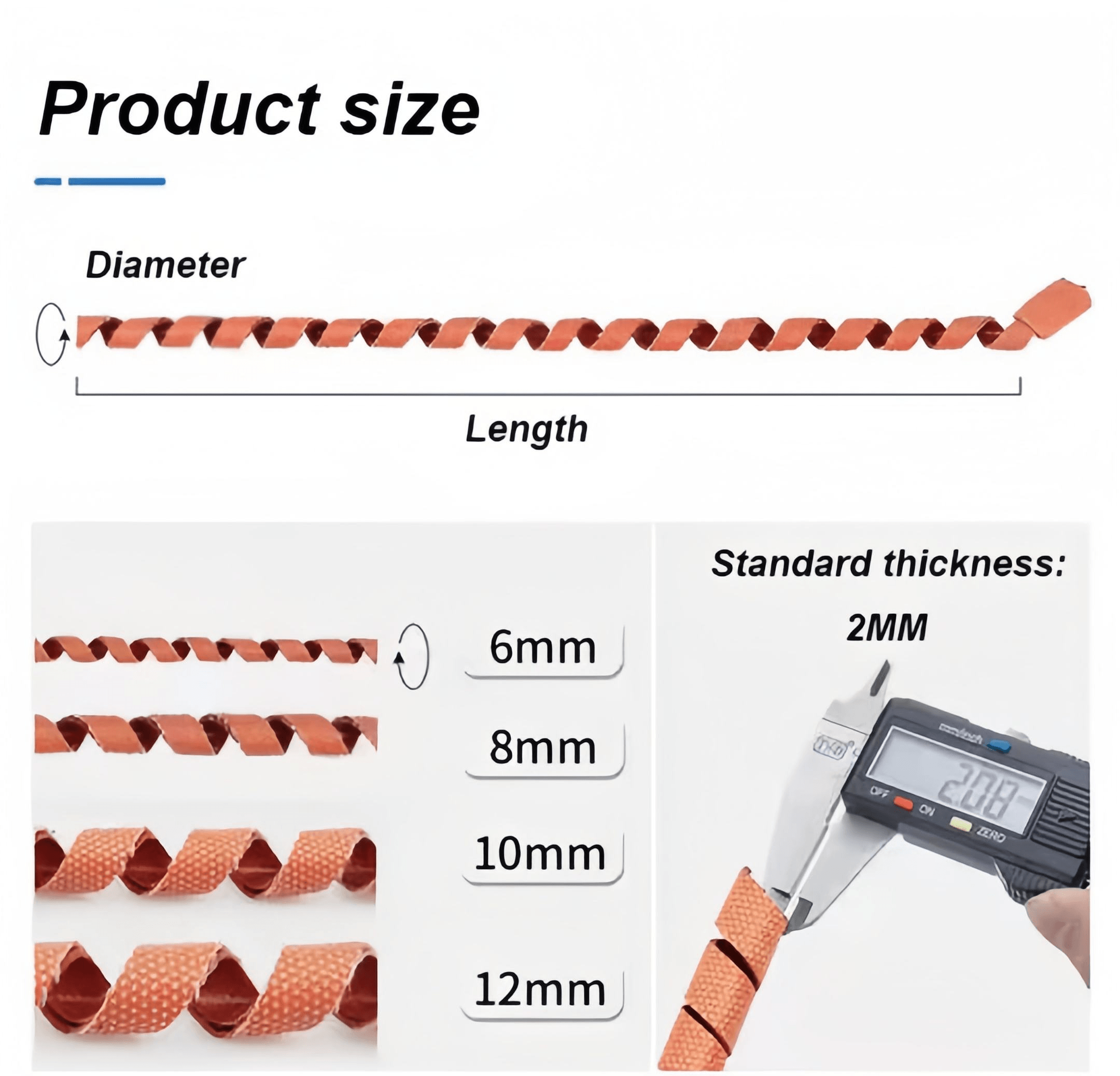 Customized Spiral Silicone Rubber Electric Heating Tape Adjustable Temperature Control Customizable Heating Capacity Pipe - Image 4