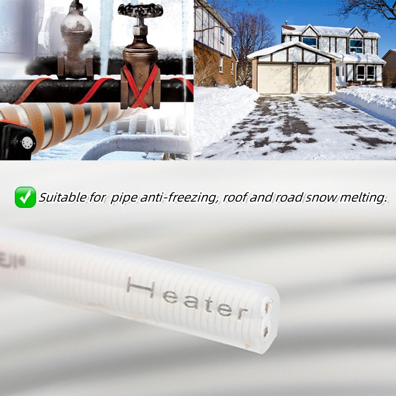 2*0.75mm Heat Trace Transparent Parallel Heating White Wire for Freezer Door - Pilt 6