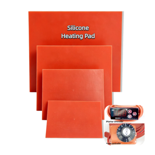 OEM Soft Silicone Rubber Flexible Heater Square Heating Element Heating Pad for Melting Oil Honey Water with Adhesive Backing