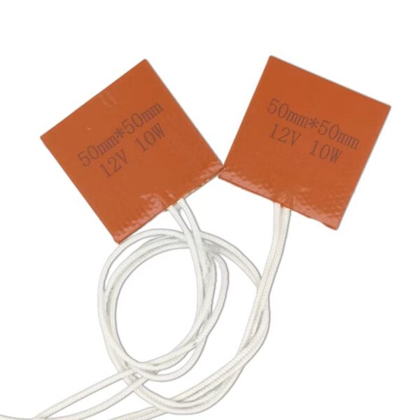 50*50mm 12V Silicone Heat Bed Heater 2 Pack High Adhesive Flexible Heating Element Upgrade for 3D Printer Platform Heating