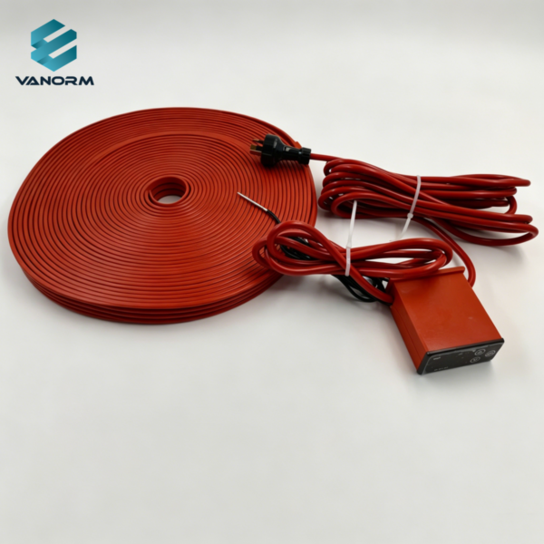 Flexible Silicone Rubber Heating Belt with Digital Thermostat Silicone Heating Tape for Industrial Pipe Heating