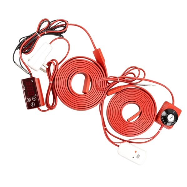 Spiral Wound Silicone Rubber Heating Tape Strip 220V Flexible Electric Heater Belt for Construction Pipeline Freeze Protection