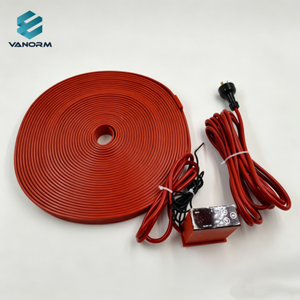 Customizable Silicone Heating Tape 25*20000mm 220V with Digital Thermostat Silicone Rubber Heating Belt with Custom Plug
