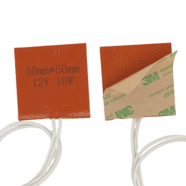 Silicone Heater 3D Printer 50*50mm Heat Bed Better Replacement of Reprap PCB Heater 12Voltage Option