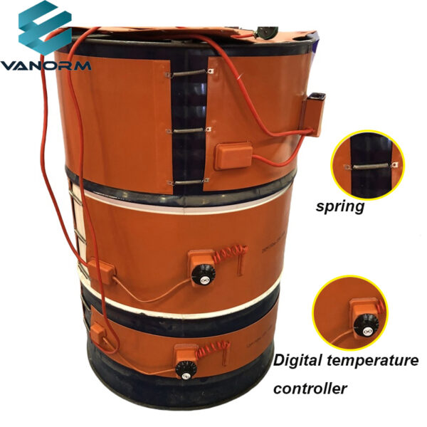 220v 2kw Electric Industrial 200 Litre Oil Flexible Heating element Silicone Rubber Heater Drum Heating Belt