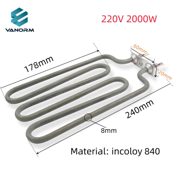 W Type Tubular Heating Element Stainless Steel Electric Roaster Heater High Temperature Replacement for Indoor Outdoor BBQ Grill