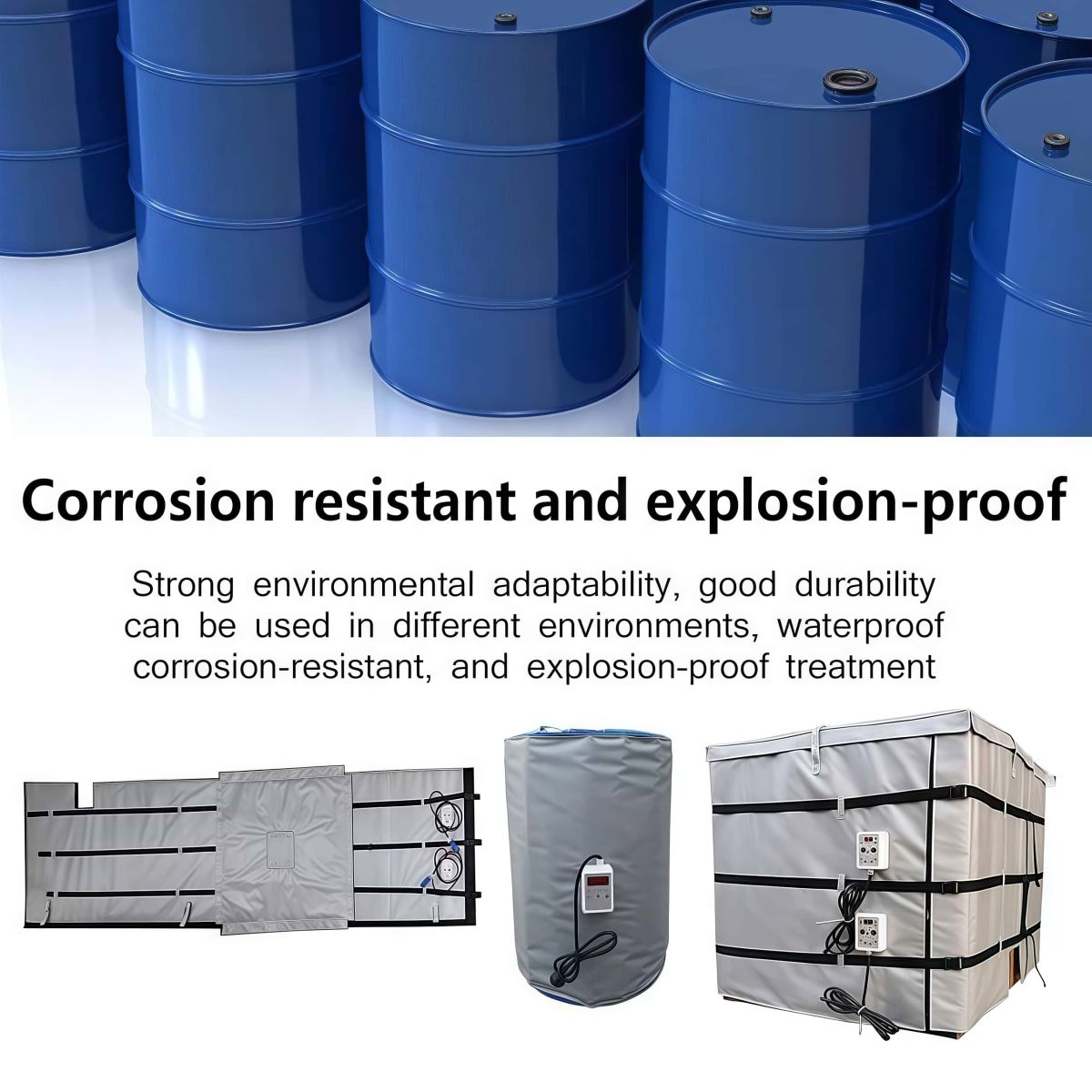 1000L Insulated Thermostat Jacket for Oil Drum Heaters IBC Heating Equipment Durable Silicone Rubber High High-Accuracy 2-Year - Image 2