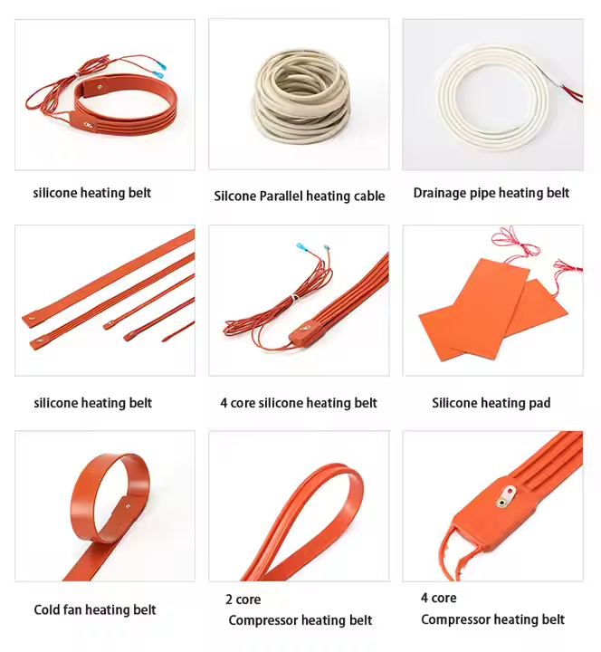 Customized 24V 200W Flexible Electric Heating Strip Belt Spiral Silicone Rubber Heater Tape Heating Wire for Construction Use - Imagen 2
