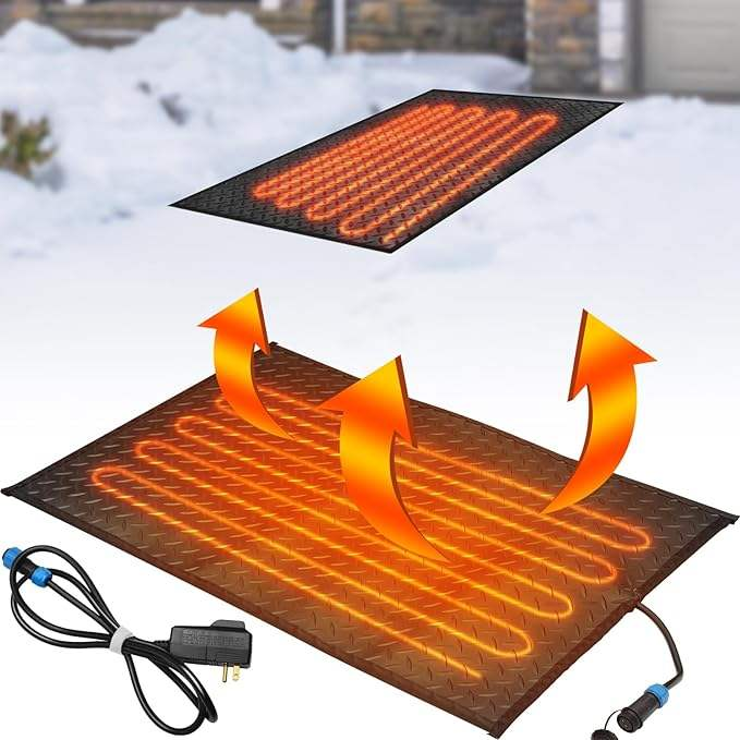 Snow Melting Mats Roof Valley Walkways 120V Outdoor Electric Flexible Heater Silicone Heated Melting Snow Ice Removal Staircase - Image 4